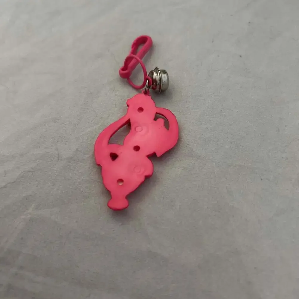 Vintage 1980 neon pink dog bell charm